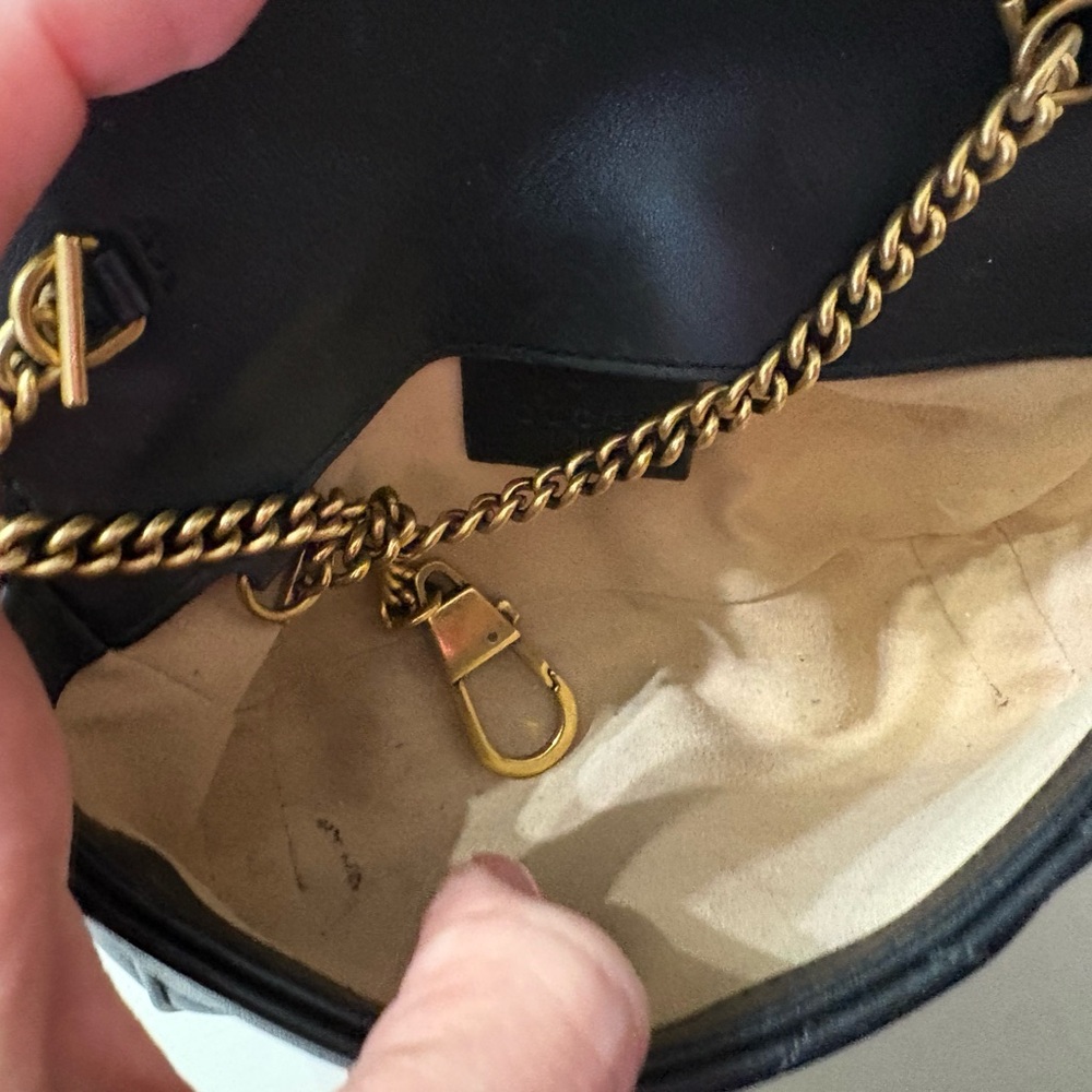 Gucci Black Mini Bag with Gold Logo marmont super mini - Picture 9 of 12